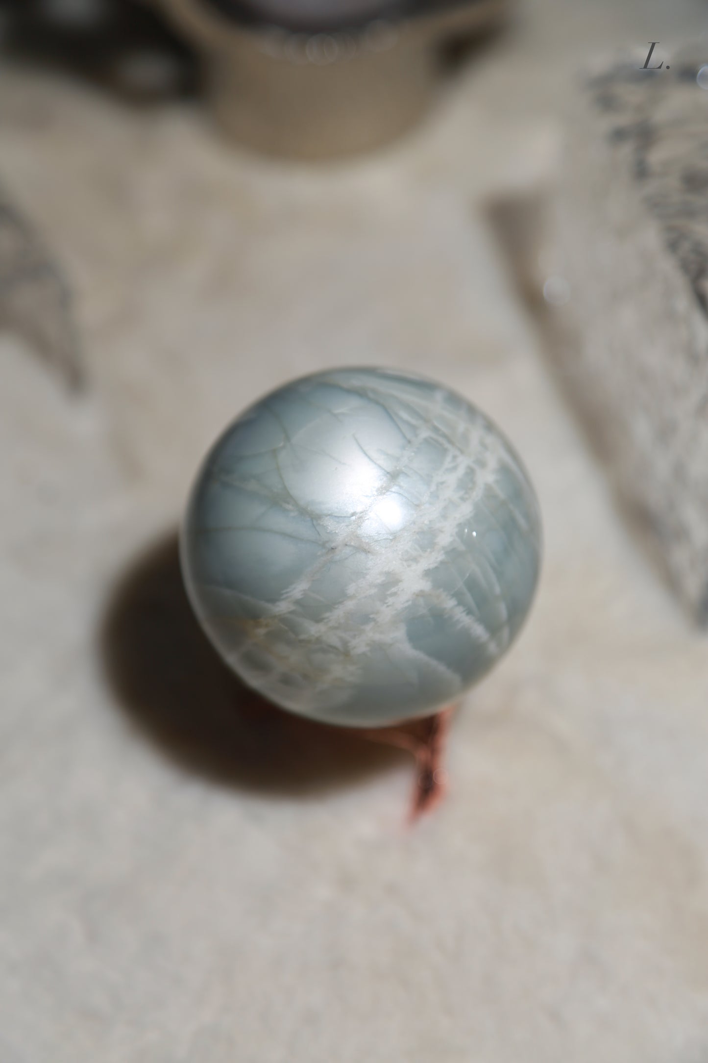 Sage Blue Green Moonstone Sunstone Sphere