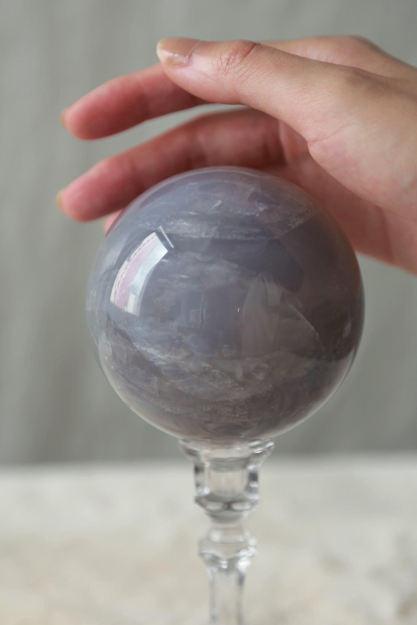 Starlight Blue Rose Quartz Sphere - High Quality