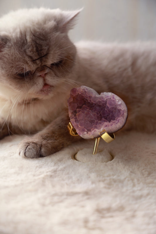 Purple Sugar Amethyst Rosette Heart