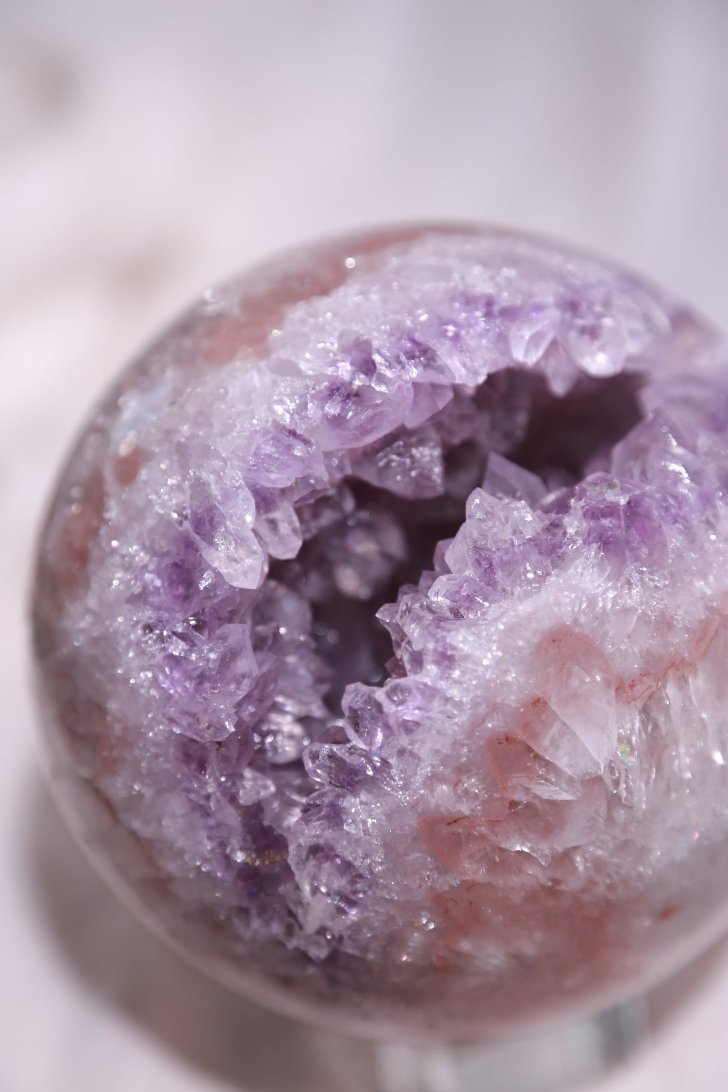 Galaxy Pink Amethyst Sugar Druzy Sphere frokm Urugray
