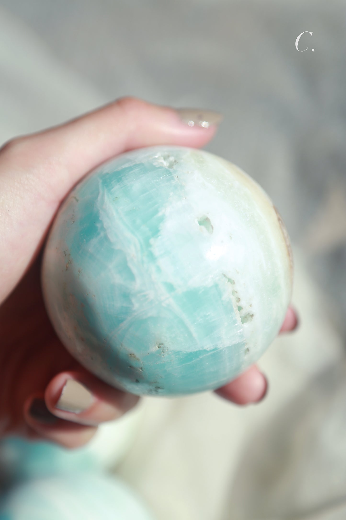 Caribbean Blue Calcite Sphere