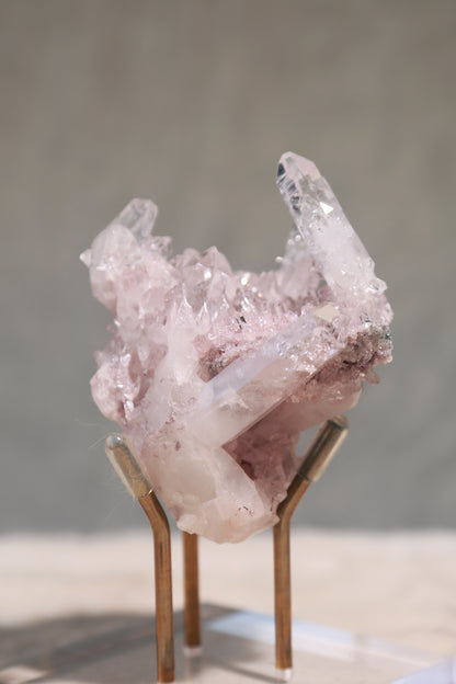 Colombian Pink Lemurian Quartz Stacked Cluster