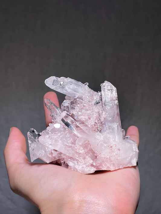 Colombian Pink Lemurian Quartz Stacked Cluster