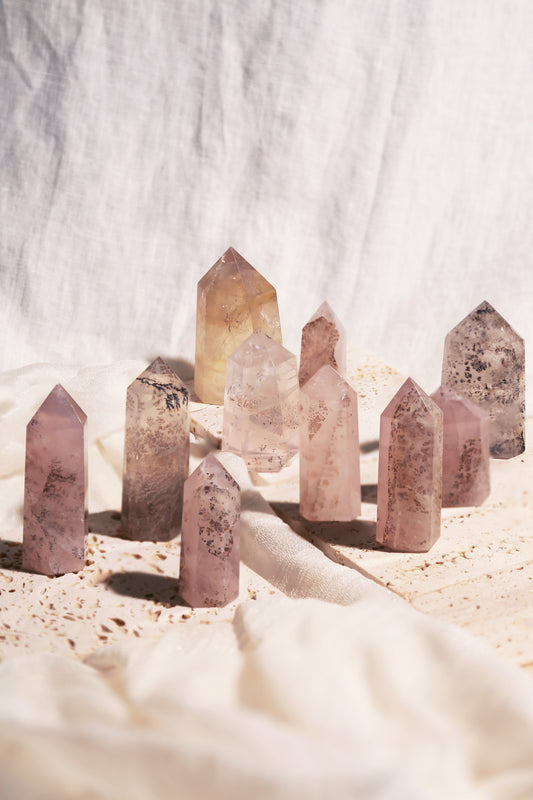 Dendritic Rose Quartz Point