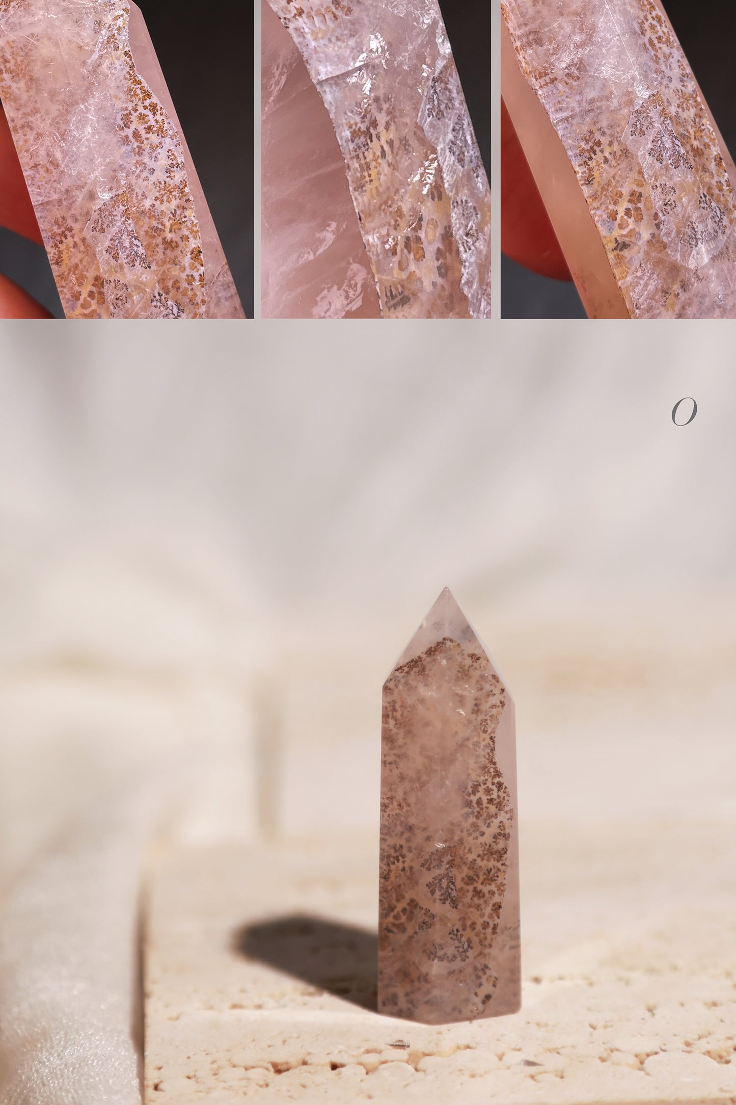 Dendritic Rose Quartz Point