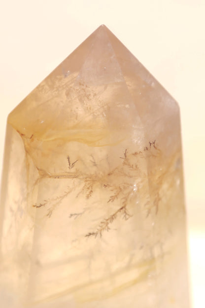 Dendritic Golden Healer Rose Quartz Tower