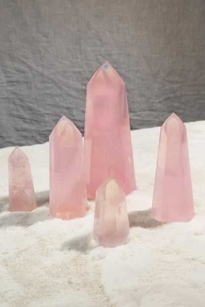 Brazilian Glassy Rose Quartz Tower