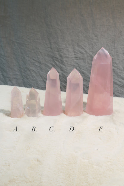 Brazilian Glassy Rose Quartz Tower