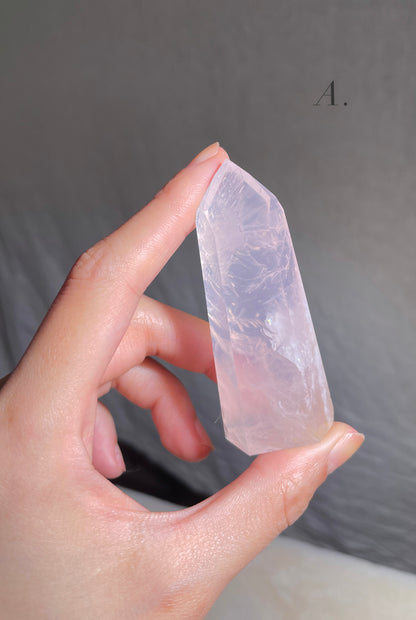 Brazilian Glassy Rose Quartz Tower