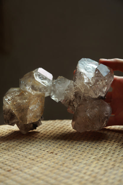 Extra Large Raw Herkimer Diamond Chain Cluster