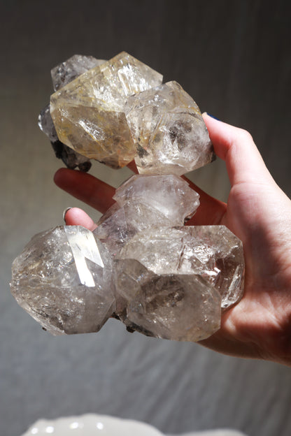 Extra Large Raw Herkimer Diamond Chain Cluster