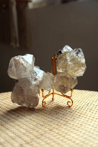 Extra Large Raw Herkimer Diamond Chain Cluster