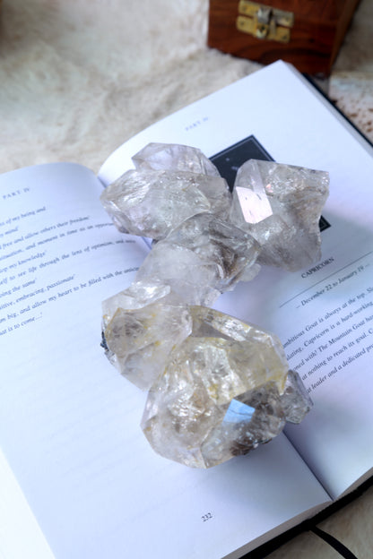 Extra Large Raw Herkimer Diamond Chain Cluster