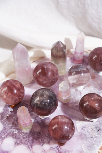 Red Mica Fluorite Sphere