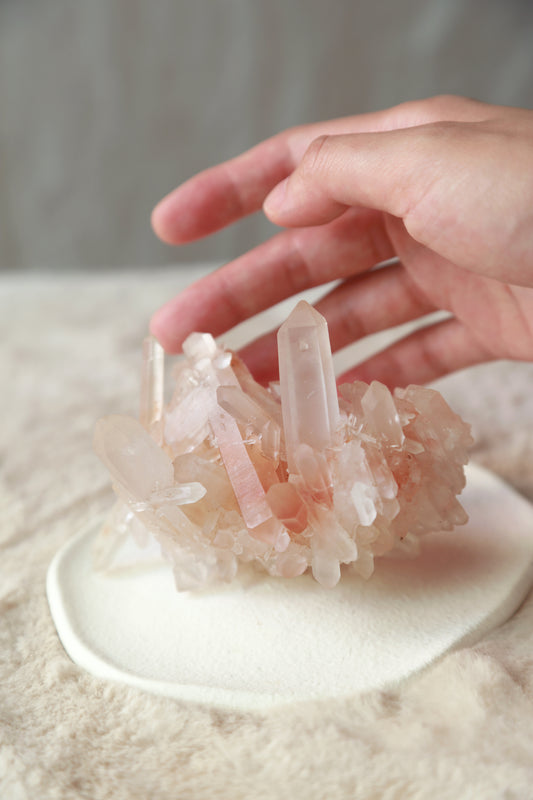 Pink Himalayan Samadhi Quartz DT Cluster