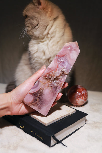 Purple Druzy Pink Amethyst with Citrine Statement Tower [L]