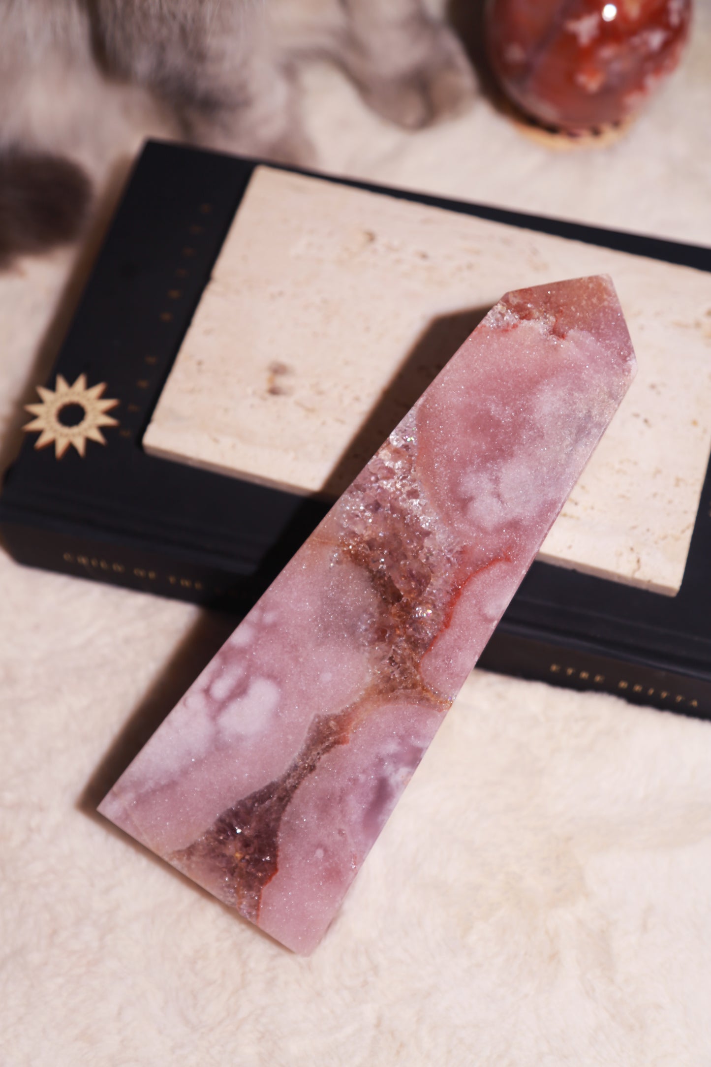 Purple Druzy Pink Amethyst with Citrine Statement Tower [L]