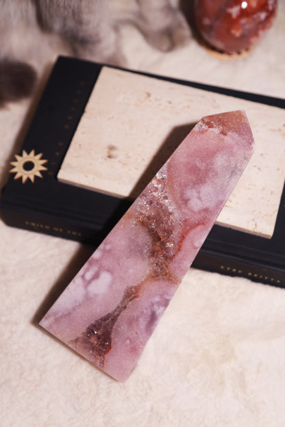 Purple Druzy Pink Amethyst with Citrine Statement Tower [L]