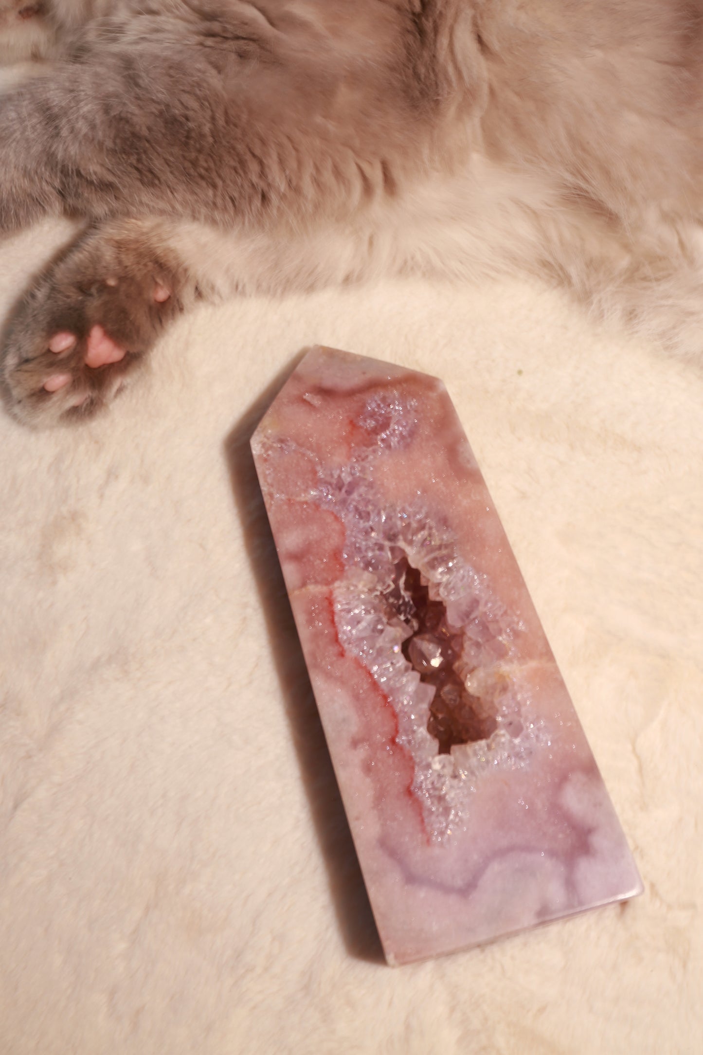 Purple Druzy Pink Amethyst with Portal Statement Tower [M]