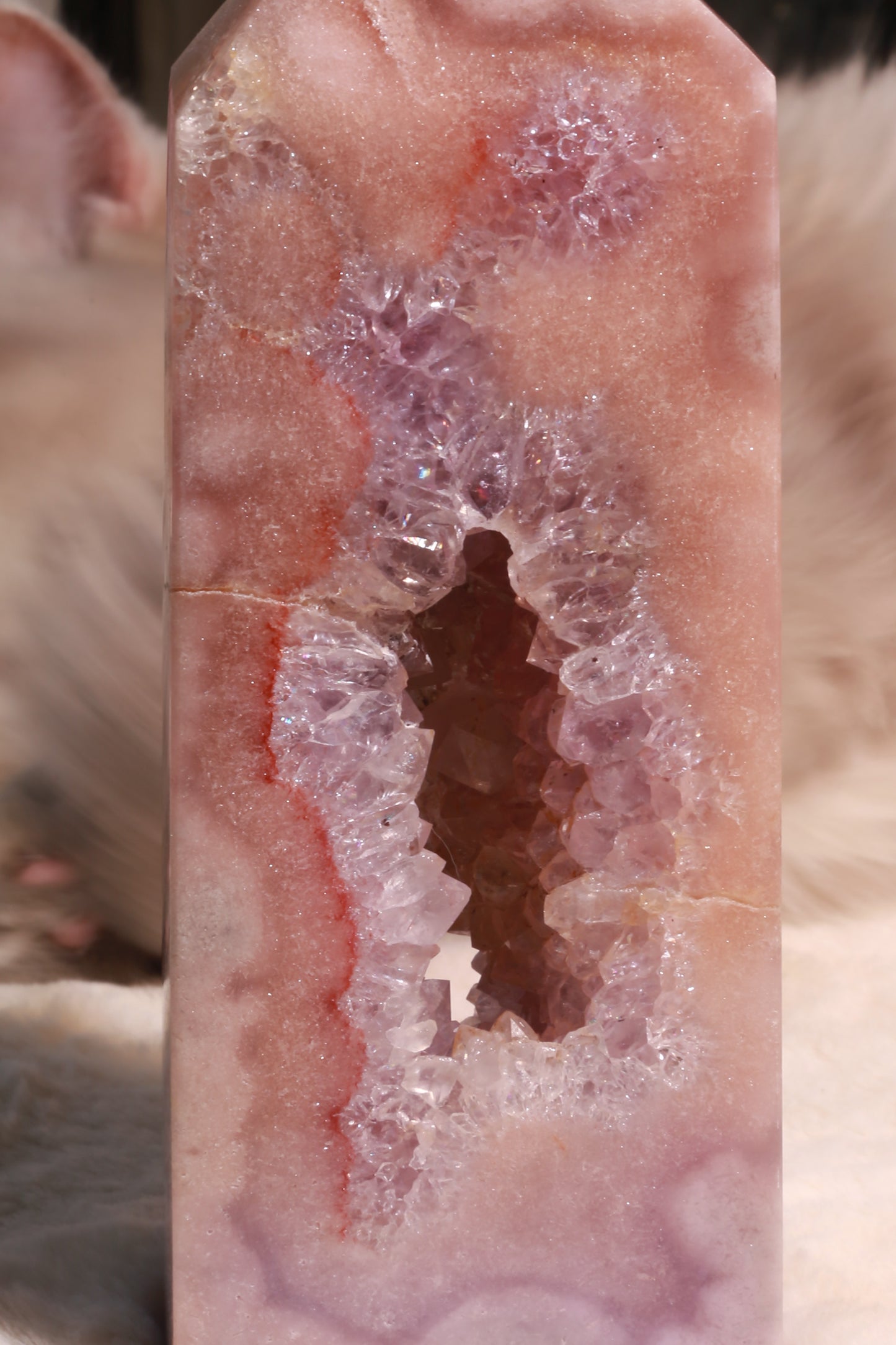 Purple Druzy Pink Amethyst with Portal Statement Tower [M]