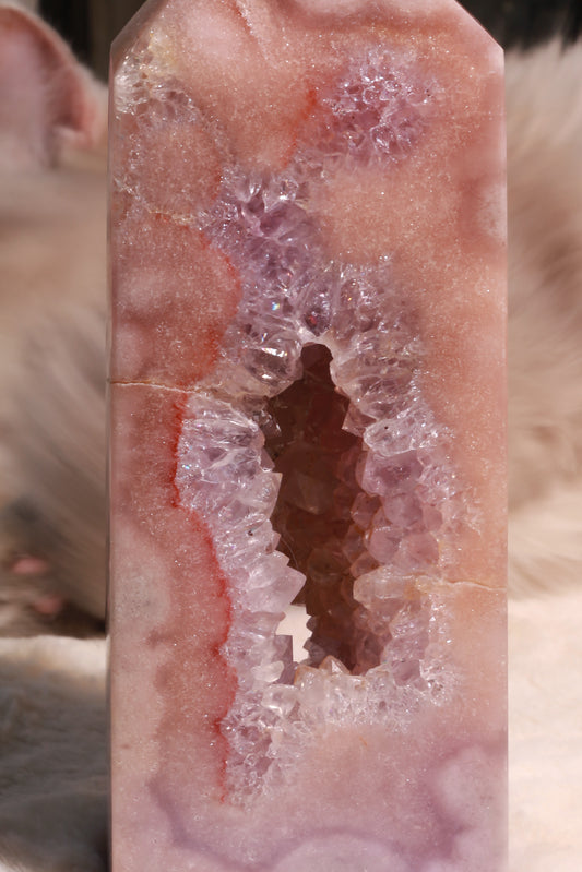 Purple Druzy Pink Amethyst with Portal Statement Tower [M]