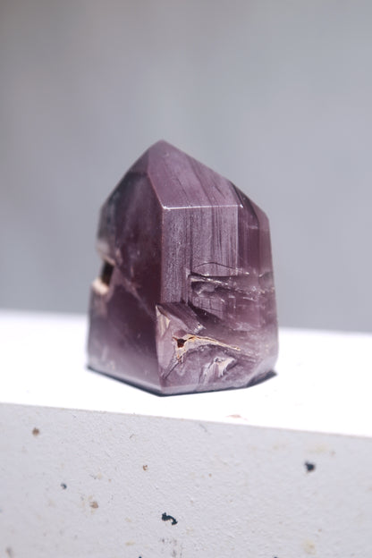Saturated Mauve Pink Lithium Quartz Tower