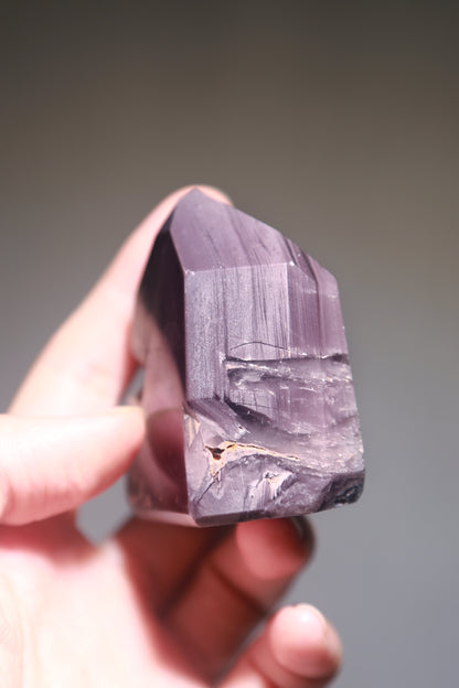 Saturated Mauve Pink Lithium Quartz Tower