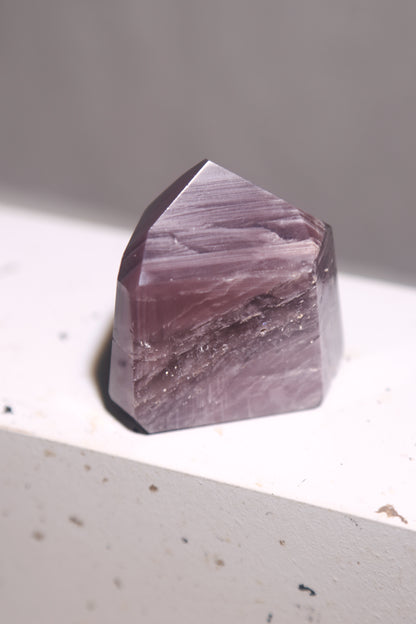 Saturated Mauve Pink Lithium Quartz Tower