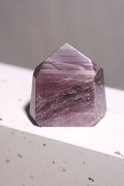 Saturated Mauve Pink Lithium Quartz Tower