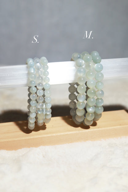 Blue Green Sage Moonstone Bead Bracelet