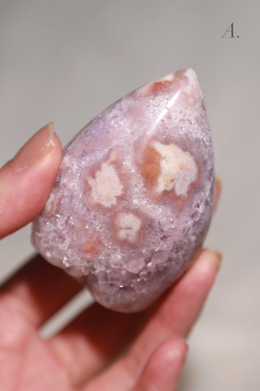Purple Druzy Flower Agate Freeform/Flame
