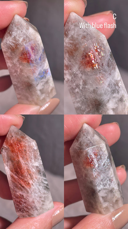 Arusha Sunstone with Green Beryl Point
