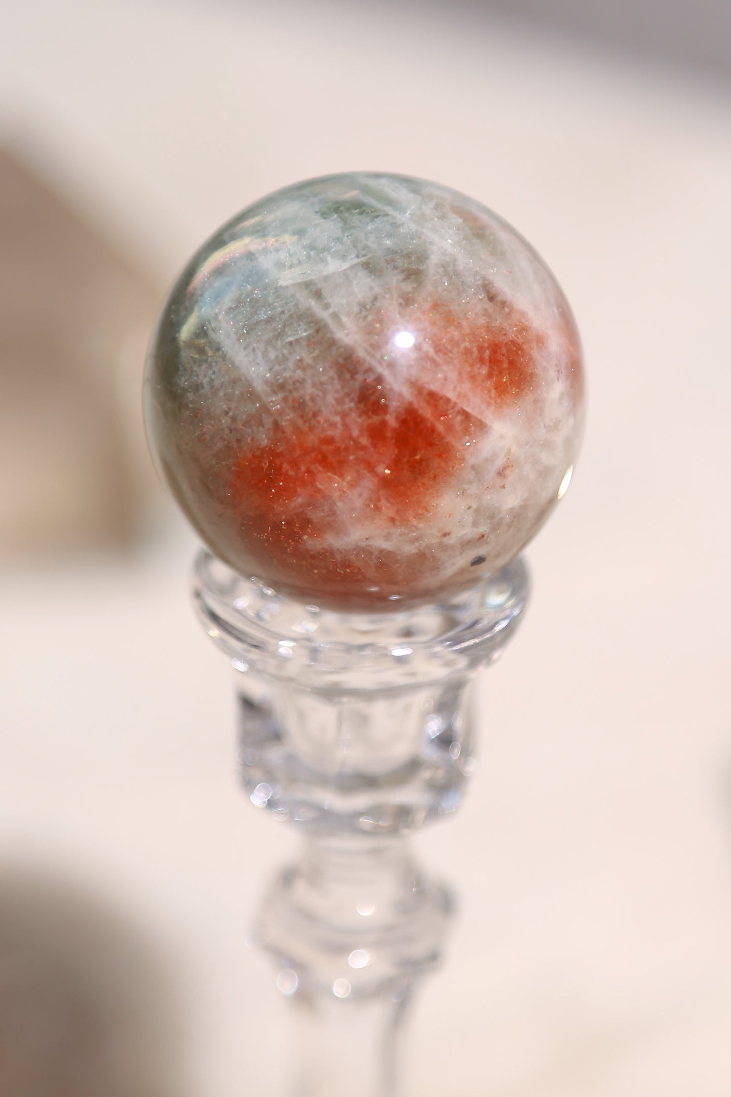 Arusha Sunstone Sphere with Green Beryl