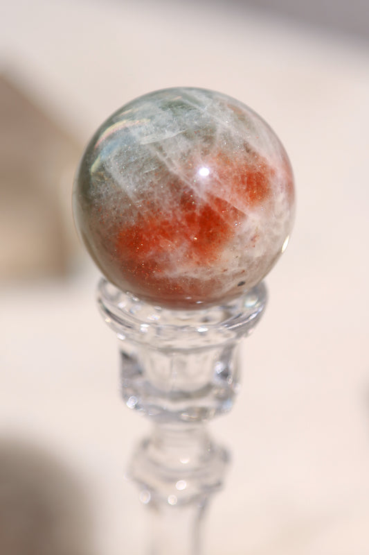 Arusha Sunstone Sphere with Green Beryl