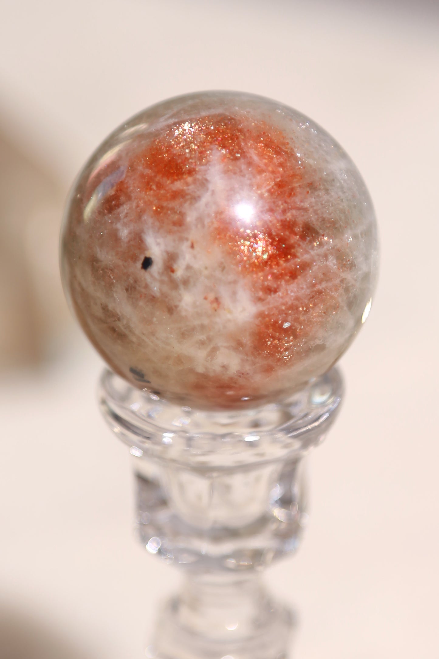 Arusha Sunstone Sphere with Green Beryl