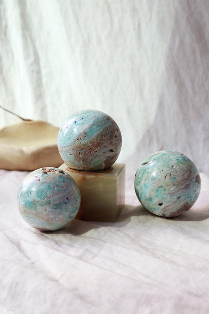 Blue Aragonite Sphere