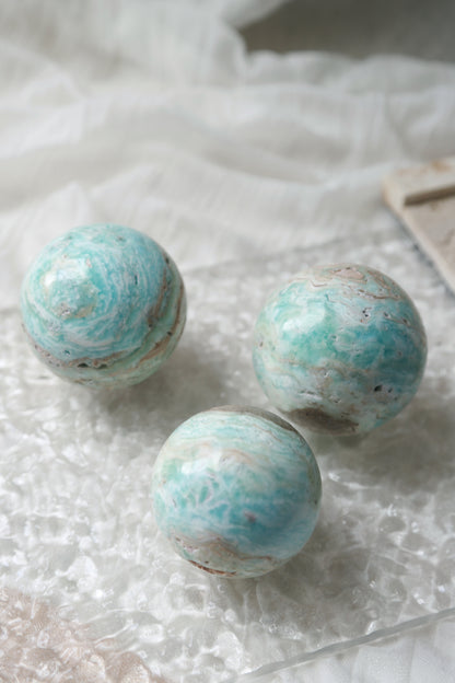 Blue Aragonite Sphere