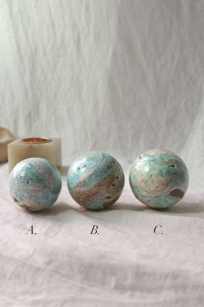 Blue Aragonite Sphere