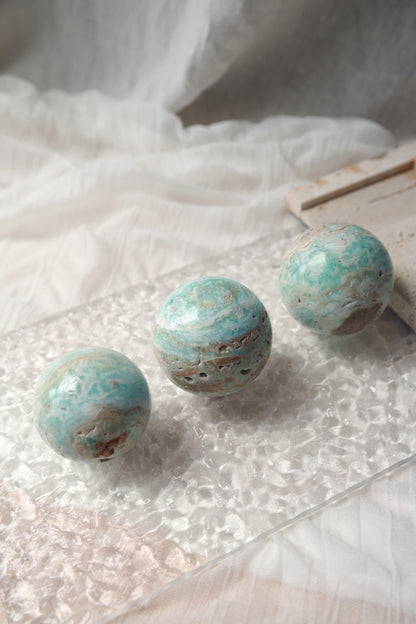 Blue Aragonite Sphere