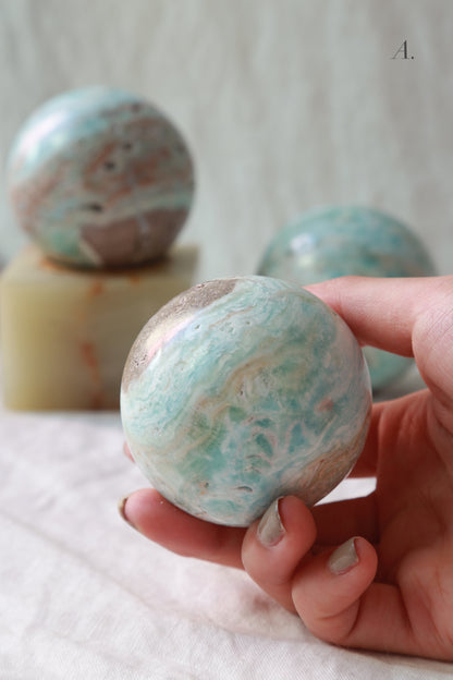Blue Aragonite Sphere