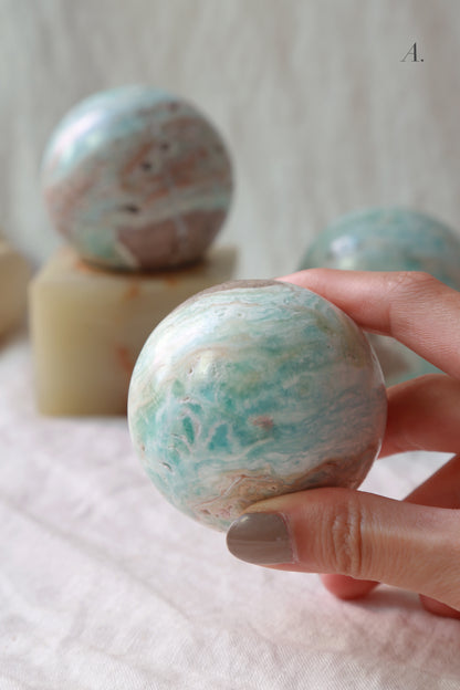 Blue Aragonite Sphere