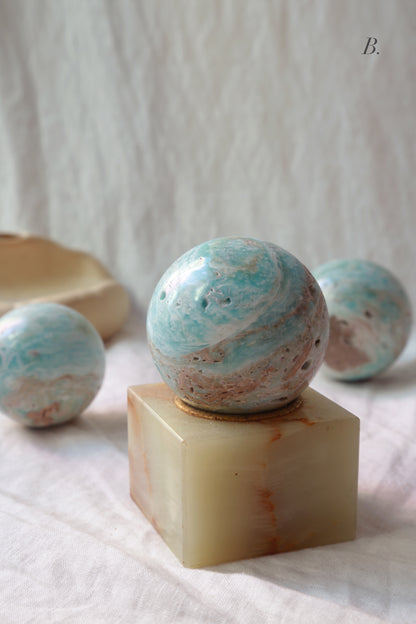 Blue Aragonite Sphere