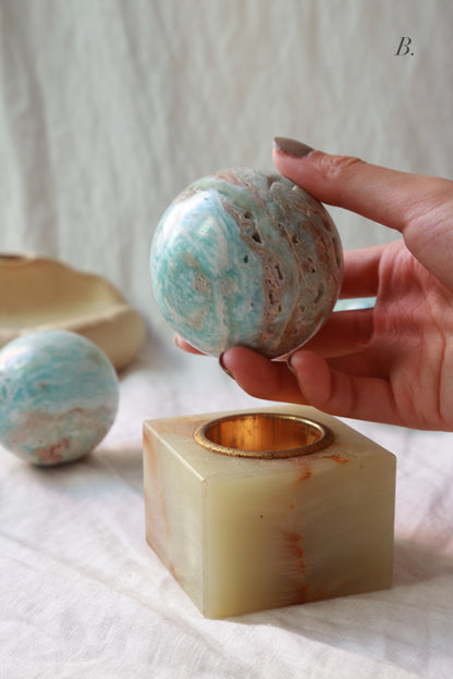 Blue Aragonite Sphere