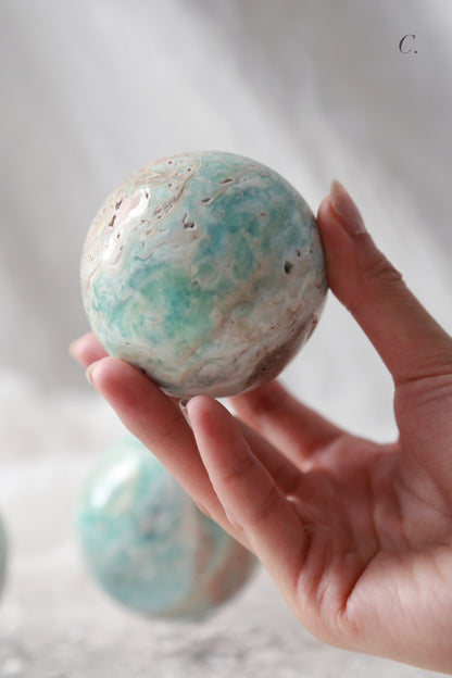 Blue Aragonite Sphere