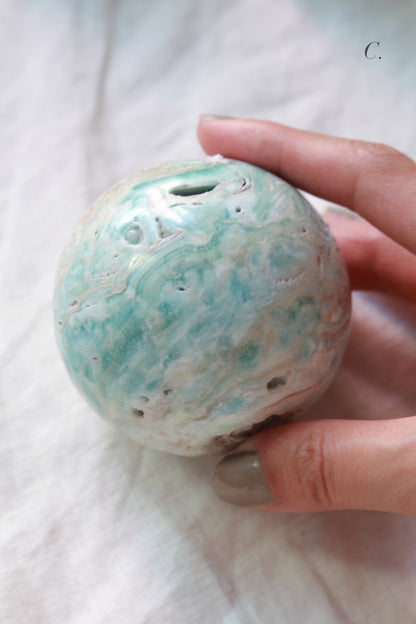 Blue Aragonite Sphere