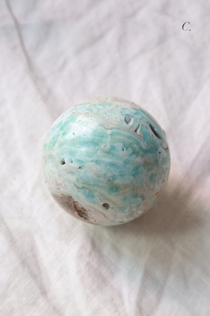 Blue Aragonite Sphere