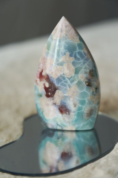 RARE Blue Flower Agate Flame Freeform