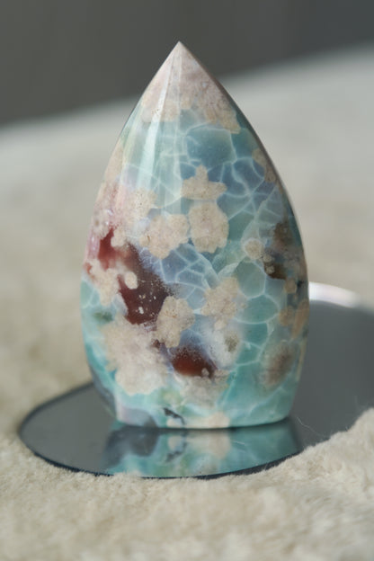 RARE Blue Flower Agate Flame Freeform