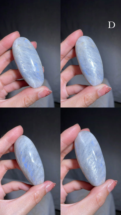 Aquatine Blue Moonstone Palm Stone