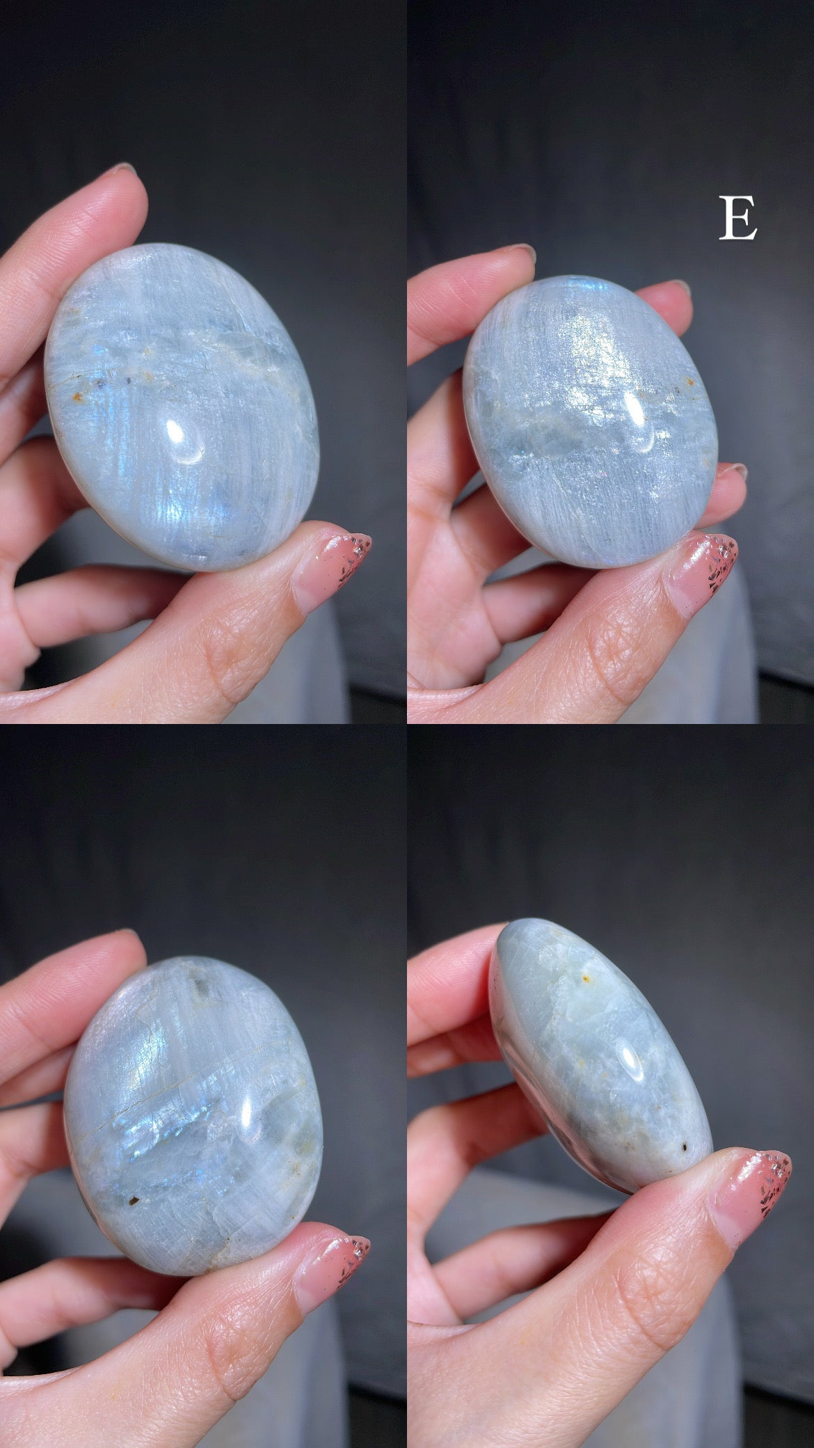 Aquatine Blue Moonstone Palm Stone